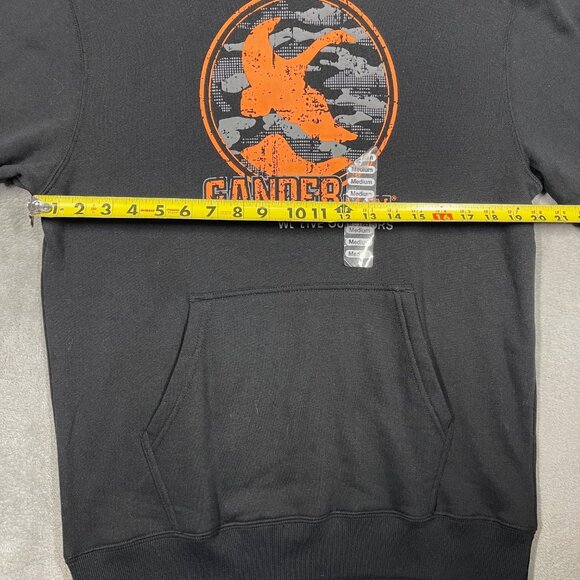Gander‎ Mtn Black Hoodie M Orange Logo & Kangaroo Pocket - Picture 3 of 8